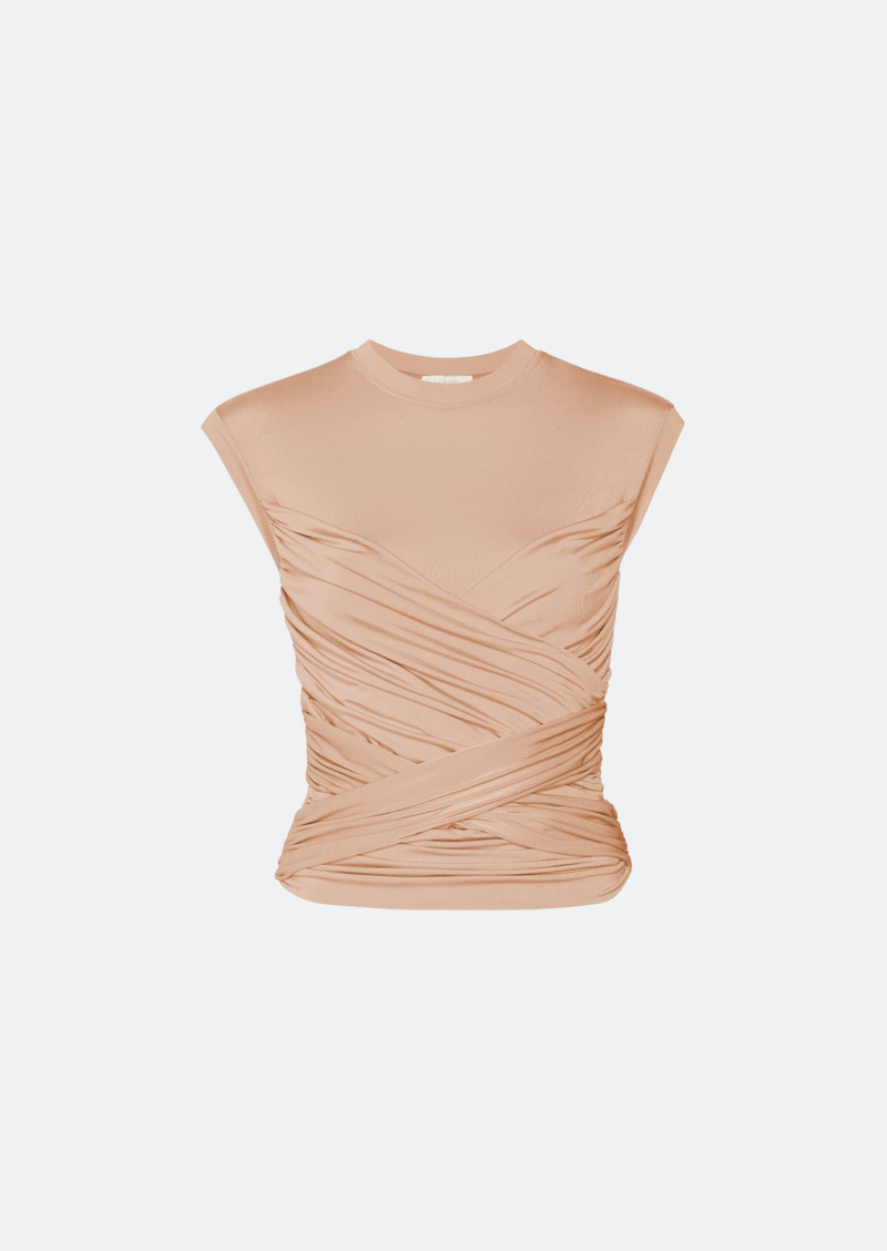 Lightweight Jersey Draped Wrap Tank 1