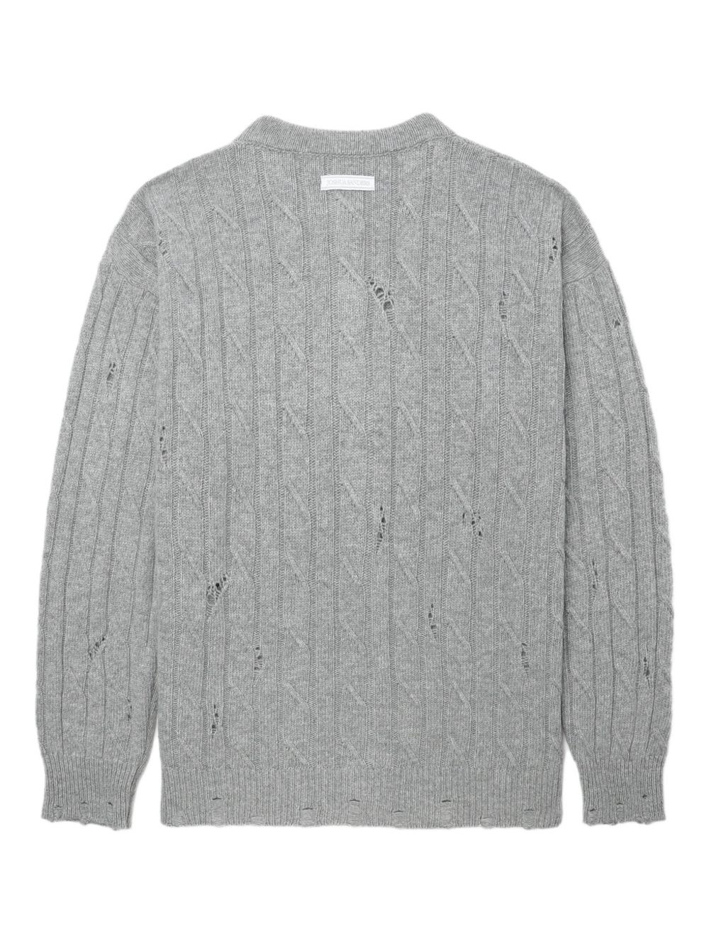 cable-knit distressed-effect cardigan - 3