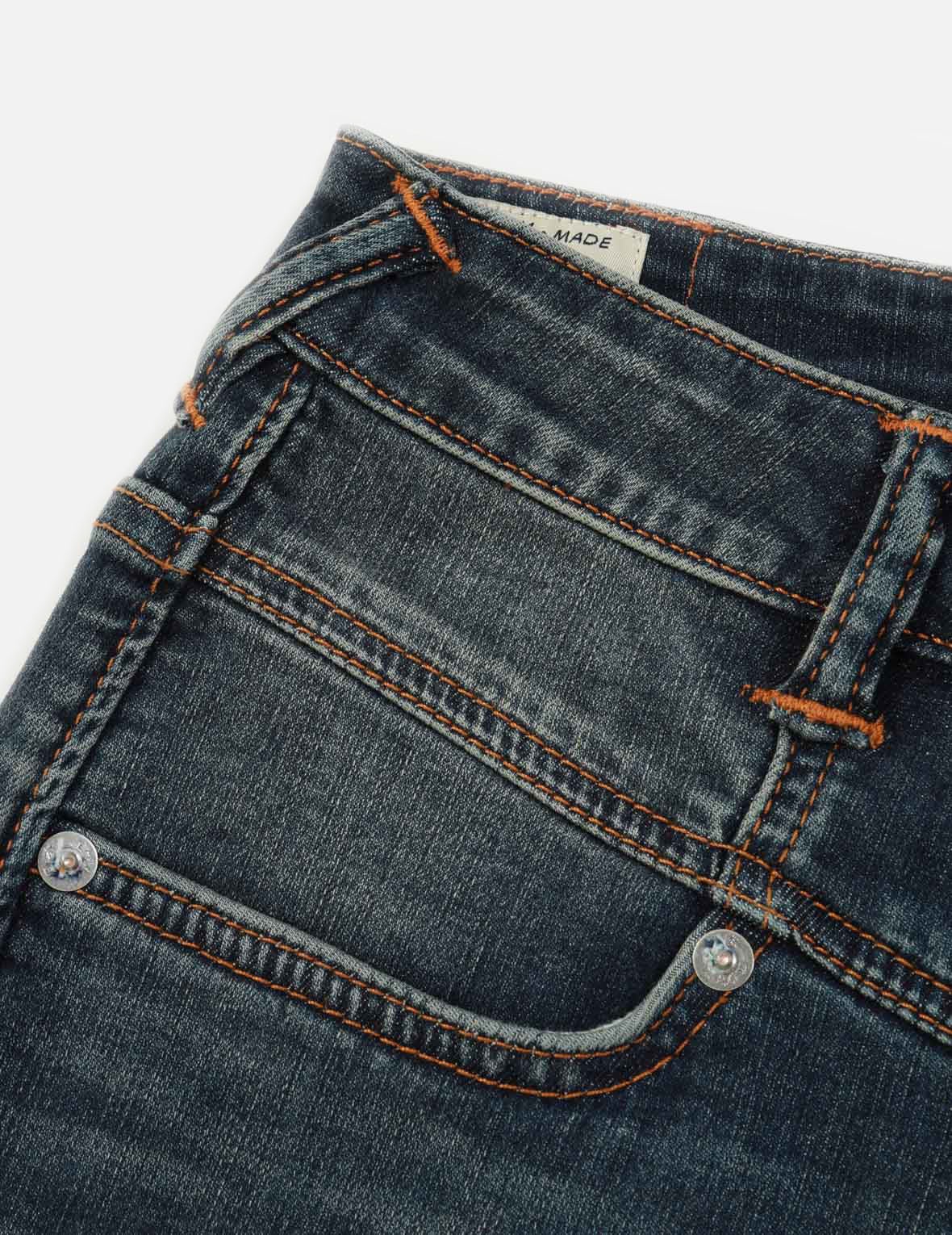 GRAFFITI DARUMA AND LOGO-PATTERN SEAGULL SKINNY JEANS - 10