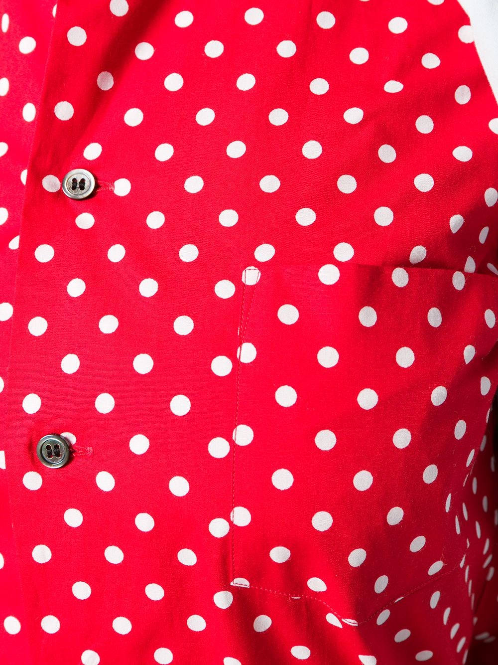 polka dot print curved hem shirt - 5