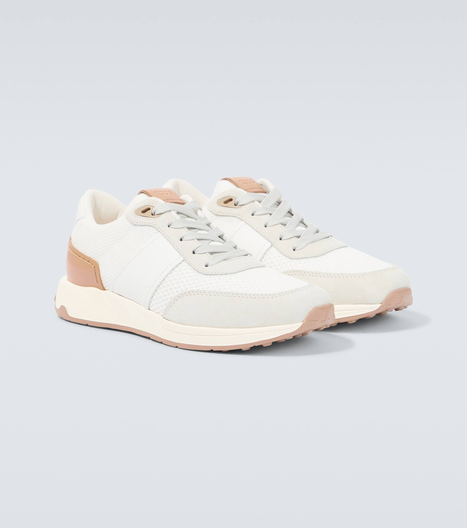Leather-trimmed sneakers - 5