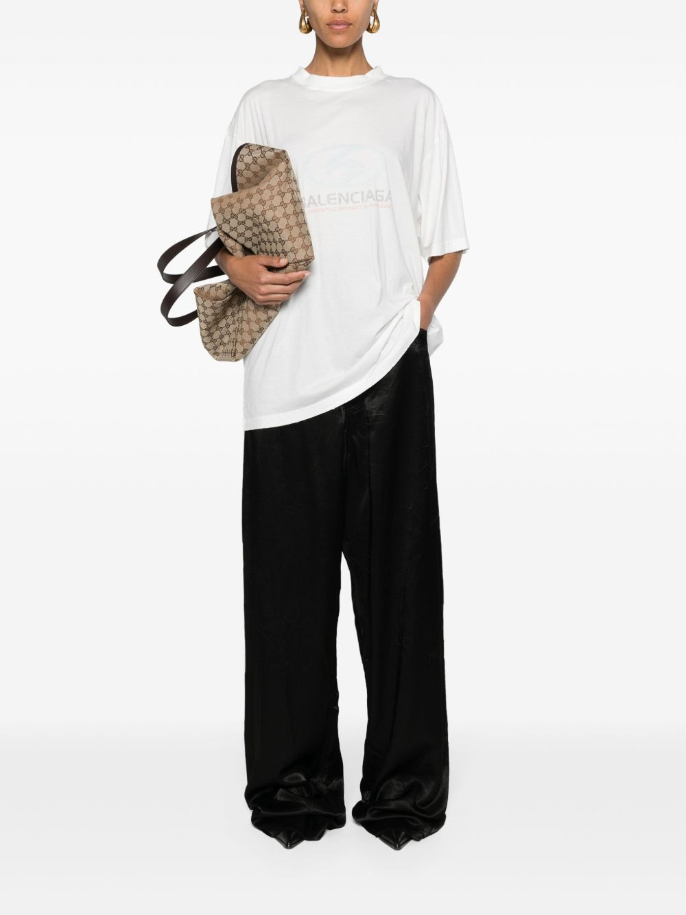 mirror-satin baggy trousers - 2