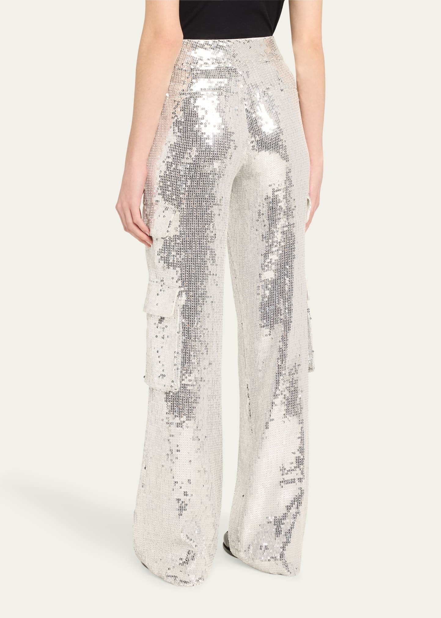 Hayes Sequined Wide-Leg Cargo Pants - 3