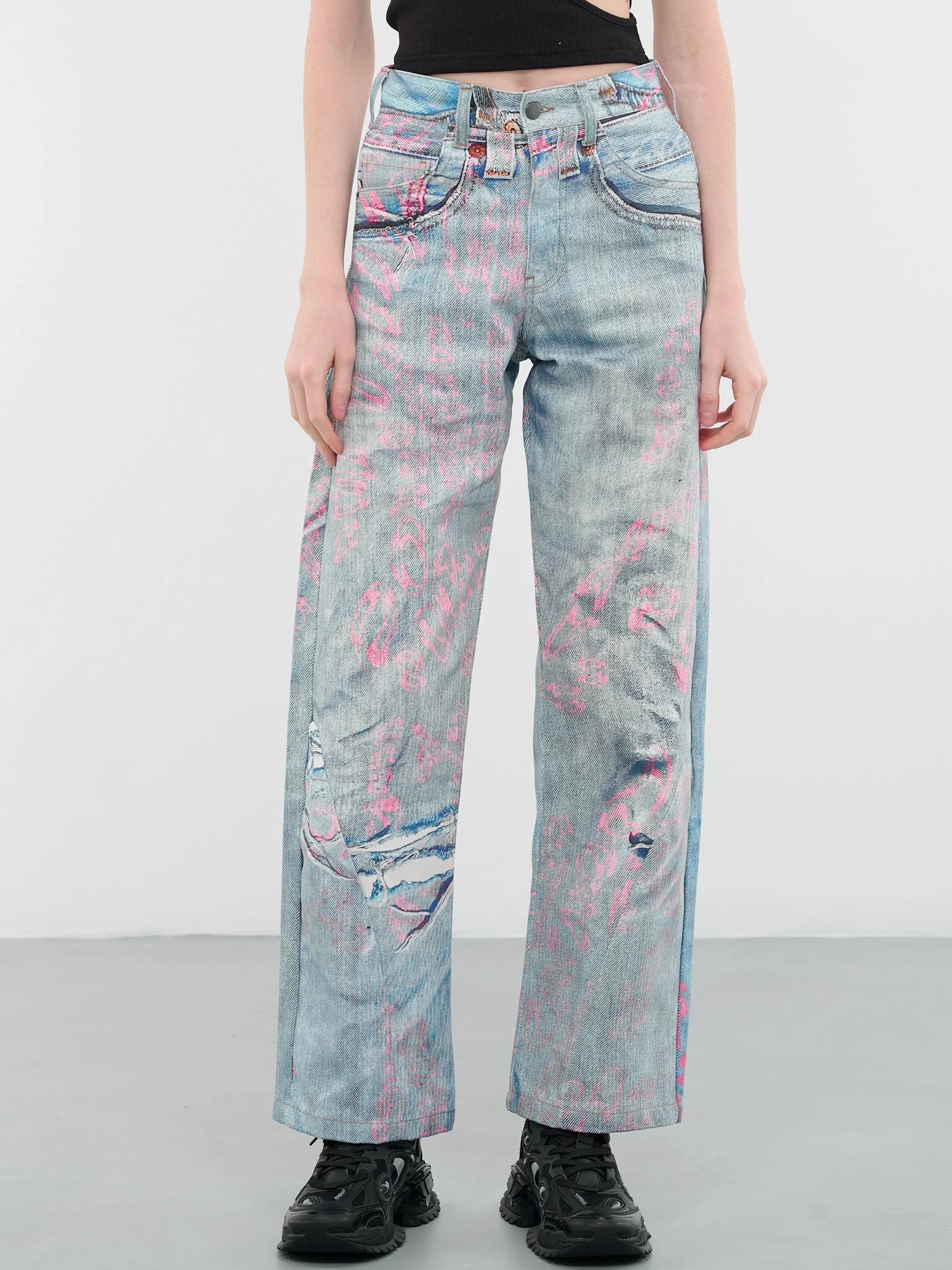 Faux Ripped Denim - 1