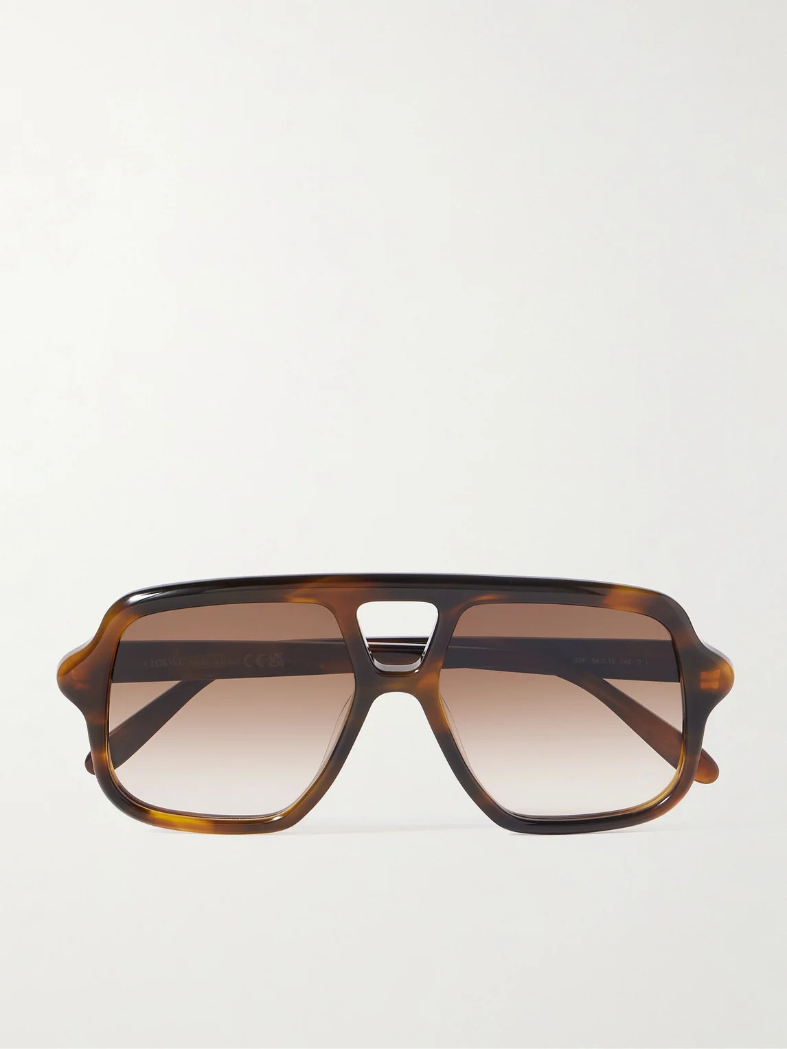 Slim Havana Rectangular Acetate Sunglasses - 1