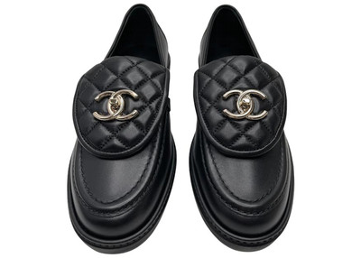 CHANEL Chanel Quilted Tab Loafers Black Leather outlook