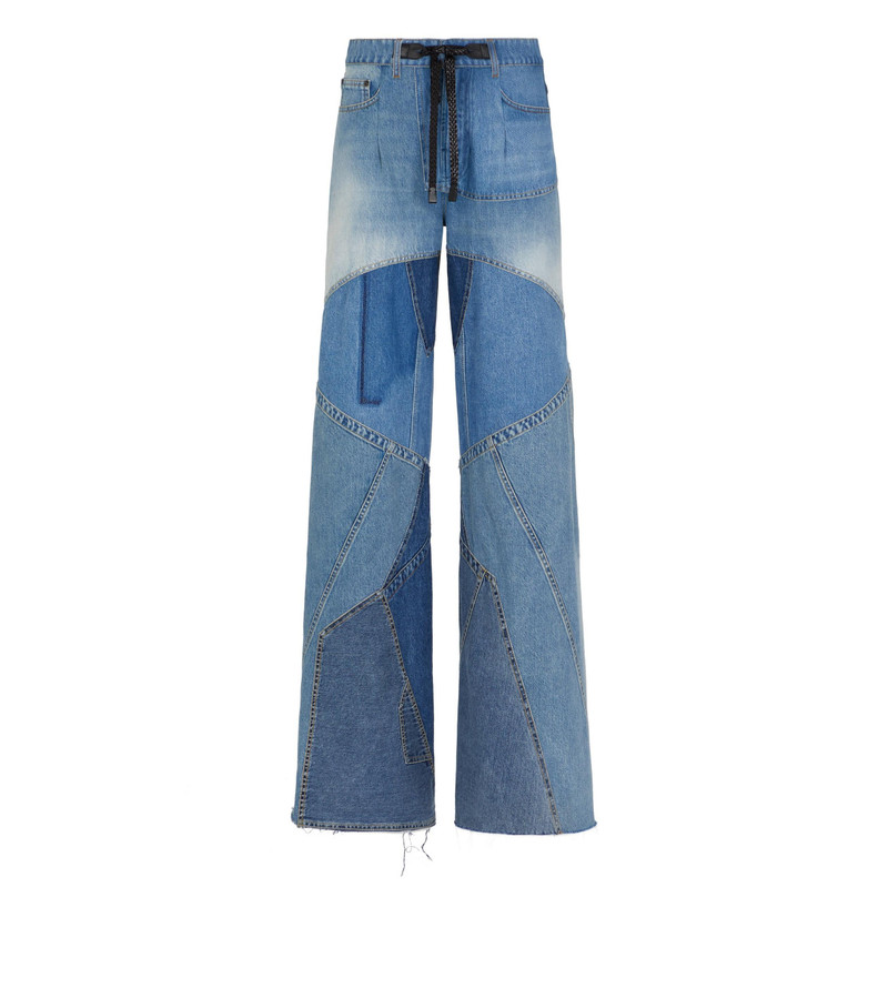 VINTAGE PATCHWORK DENIM WIDE LEG PANTS 1