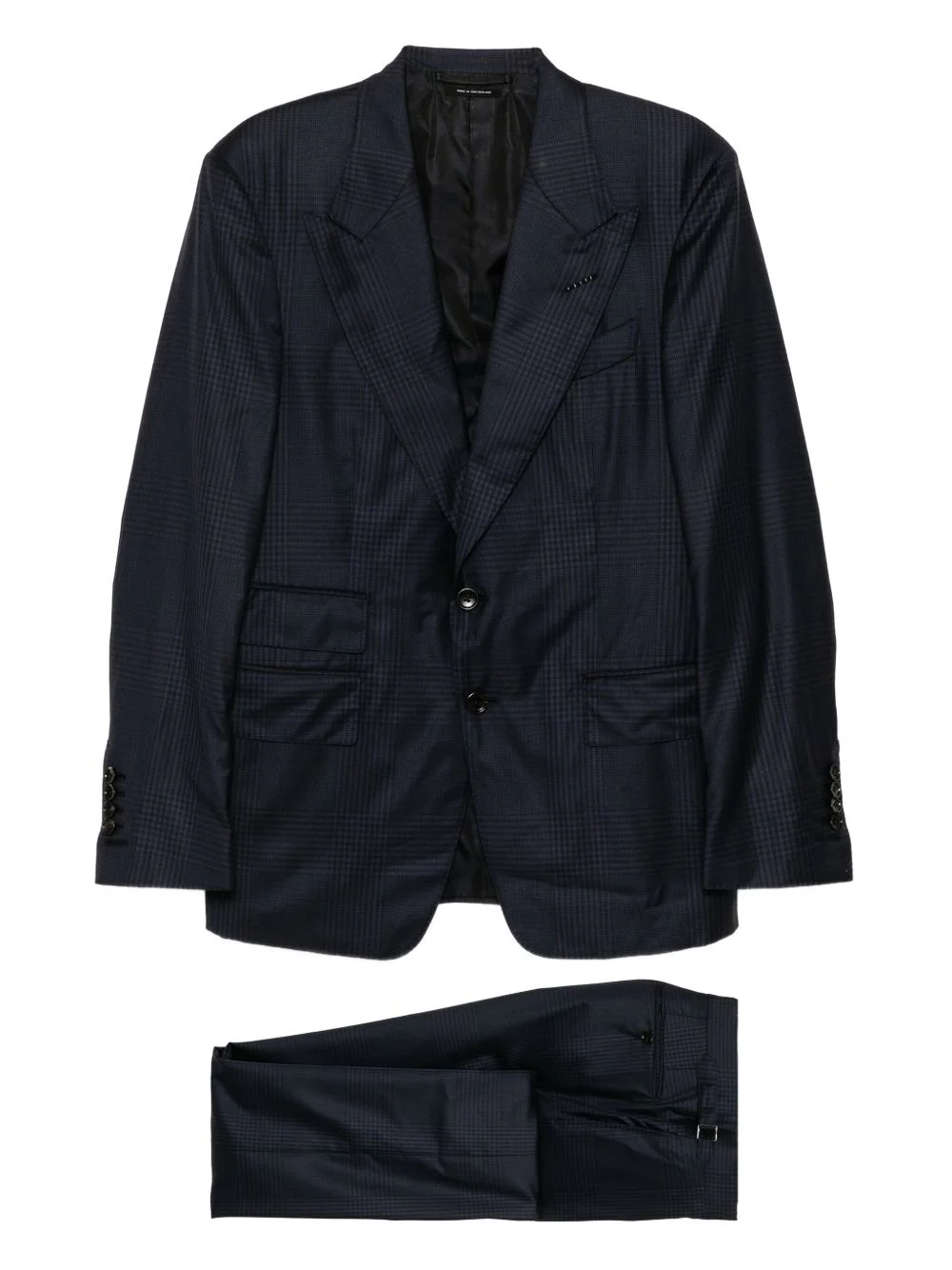 checked single-breasted suit - 1