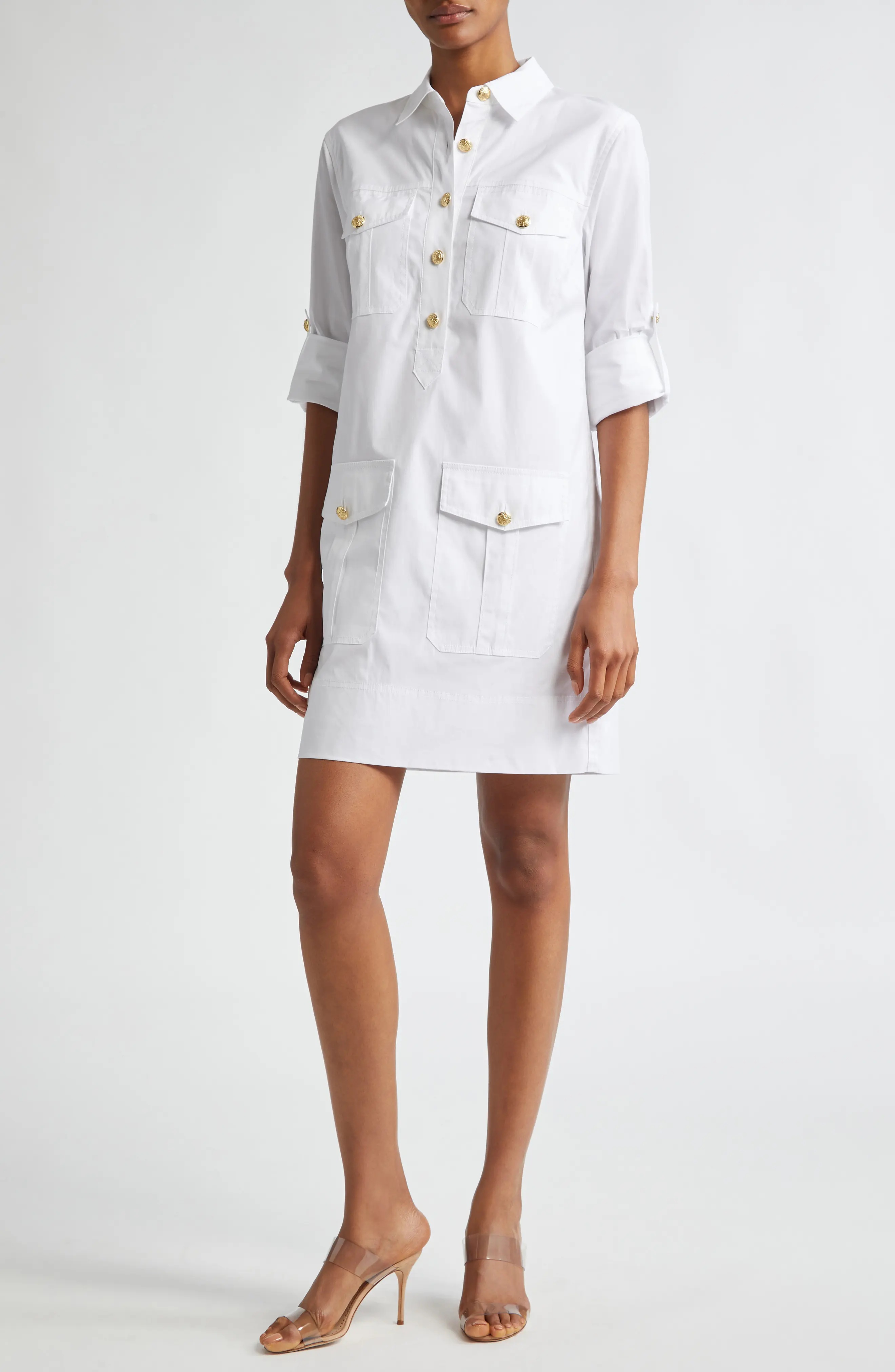 Saude Long Sleeve Cargo Shirtdress - 1