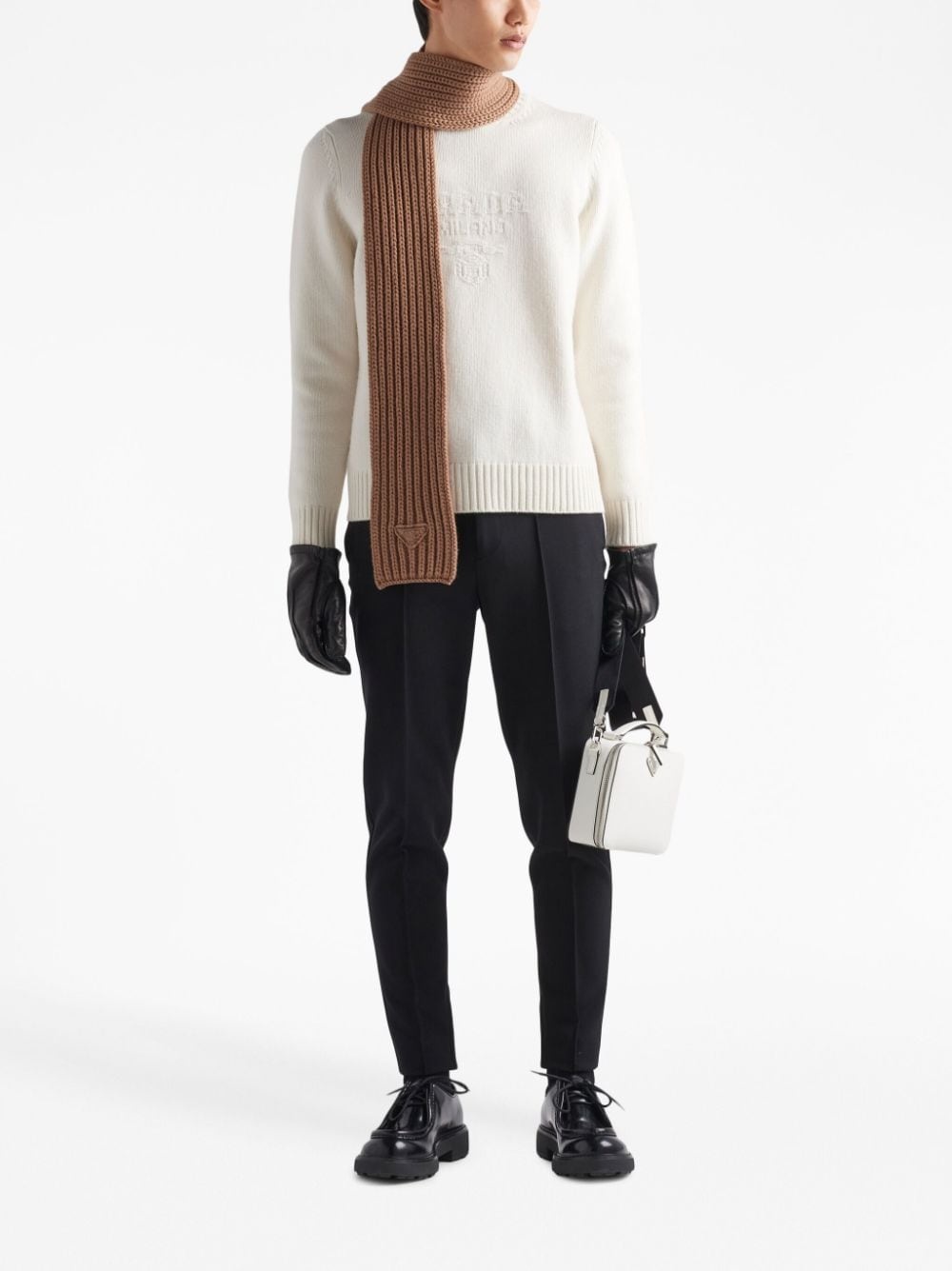 logo-embroidered wool-cashmere jumper - 2