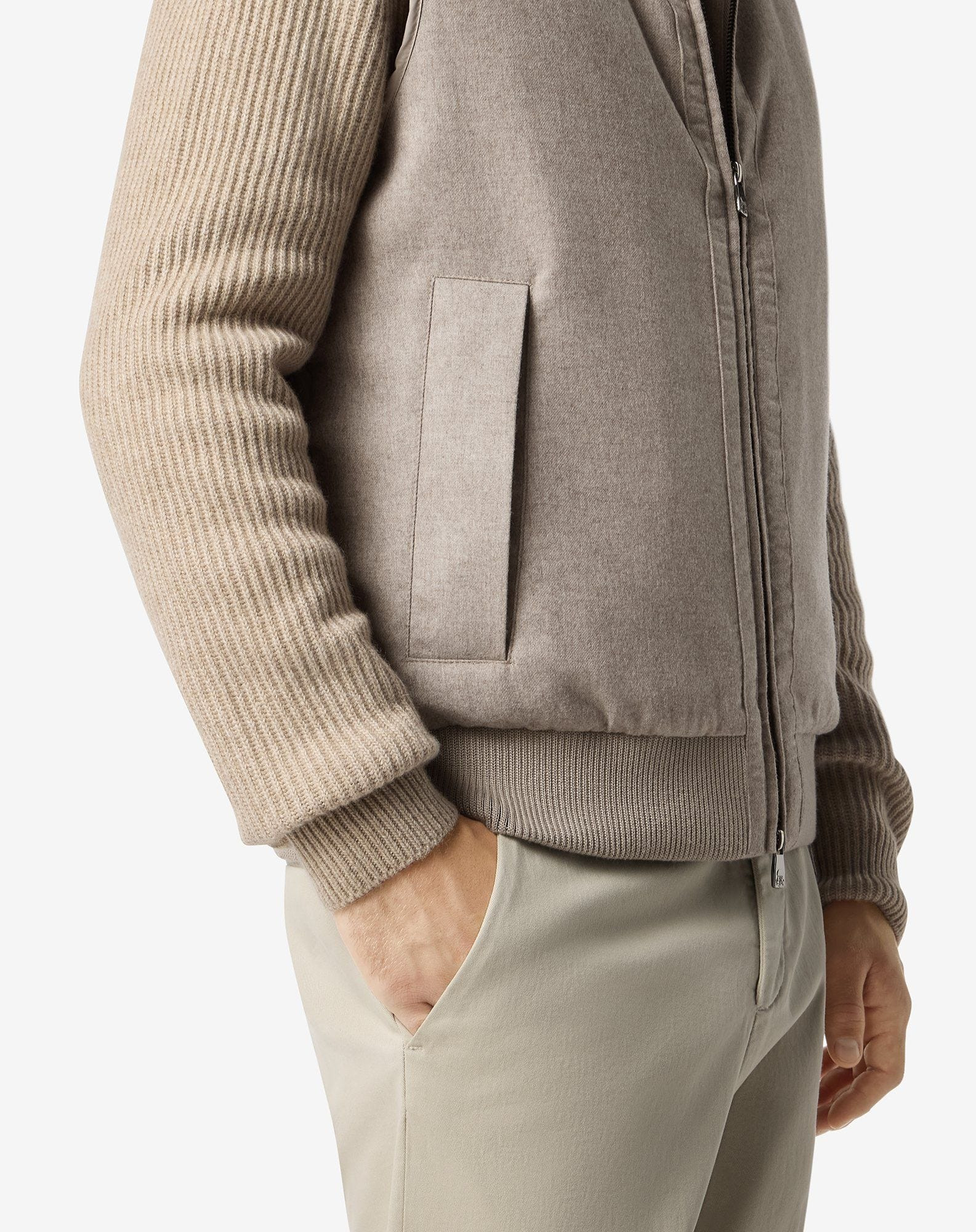 Beige technical cashmere waistcoat - 5