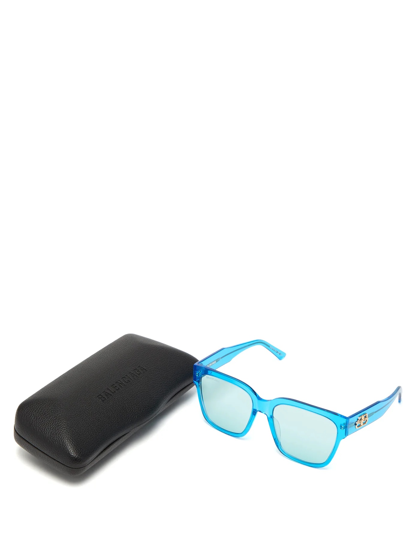 Logo-plaque square acetate sunglasses - 5