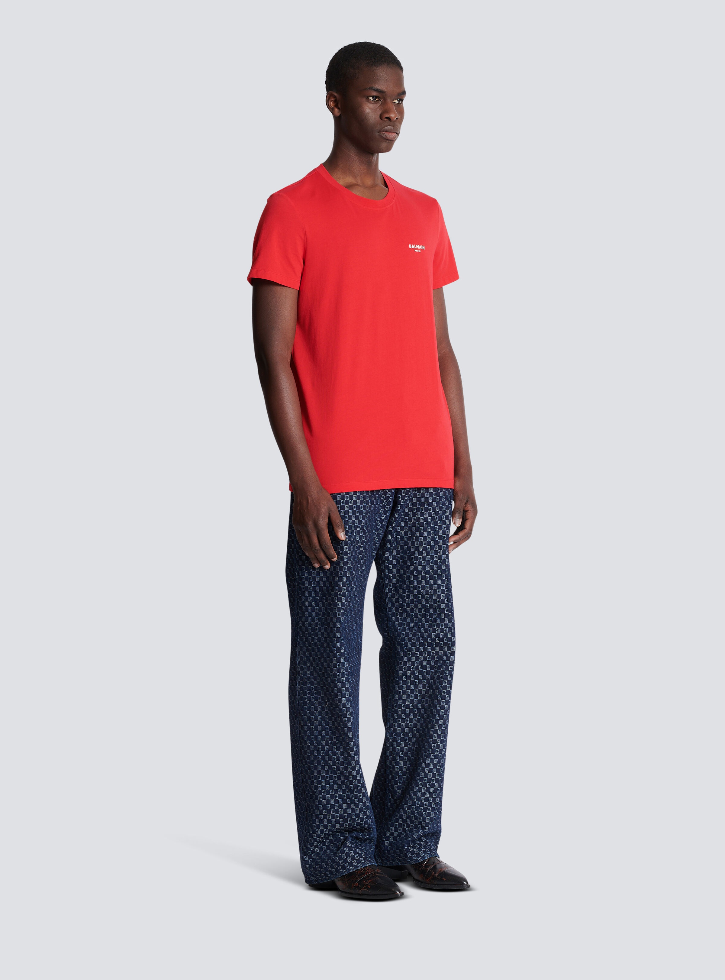 Flocked Balmain T-shirt - 3