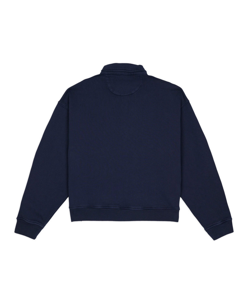 BRAIN DEAD Half Zip Collared Sweatshirt - Midnight outlook