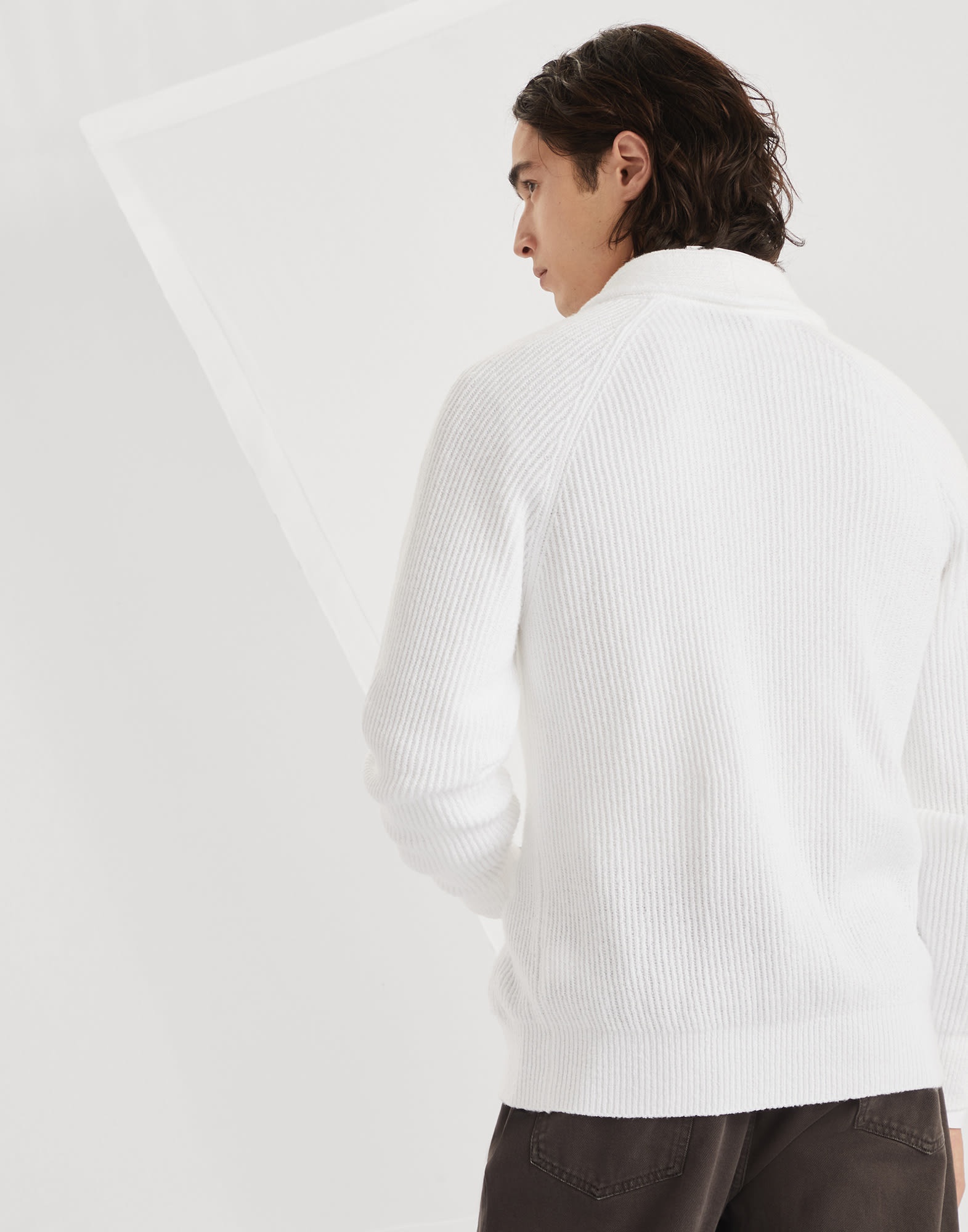 Malfilé cotton English rib cardigan with raglan sleeves - 2