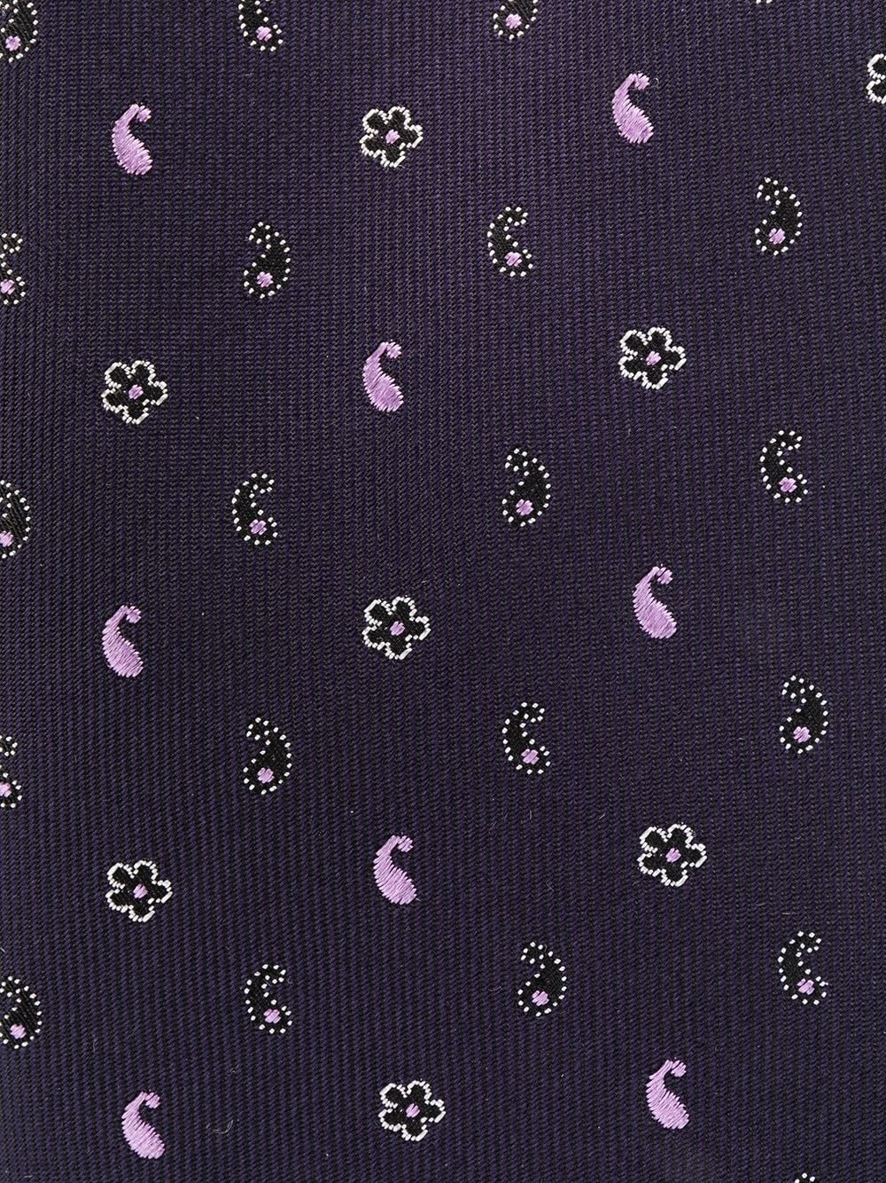 patterned silk tie - 2