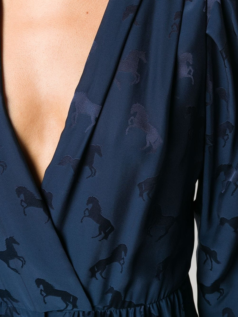 horse jacquard deep-V jumpsuit 5