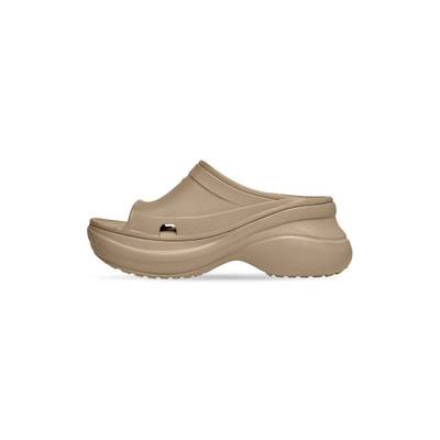 BALENCIAGA Women's Pool Crocs™ Slide Sandal in Beige outlook
