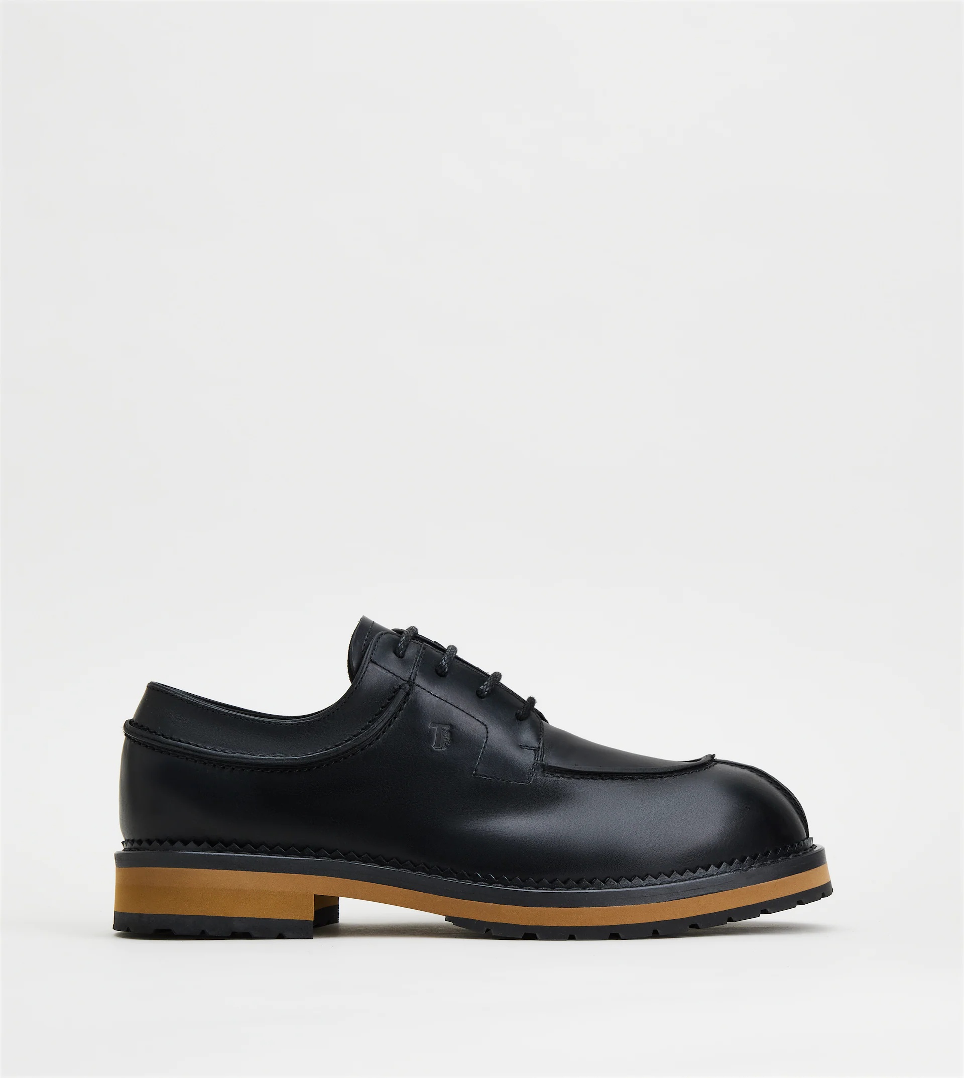 LACE-UPS IN LEATHER - BLACK - 1