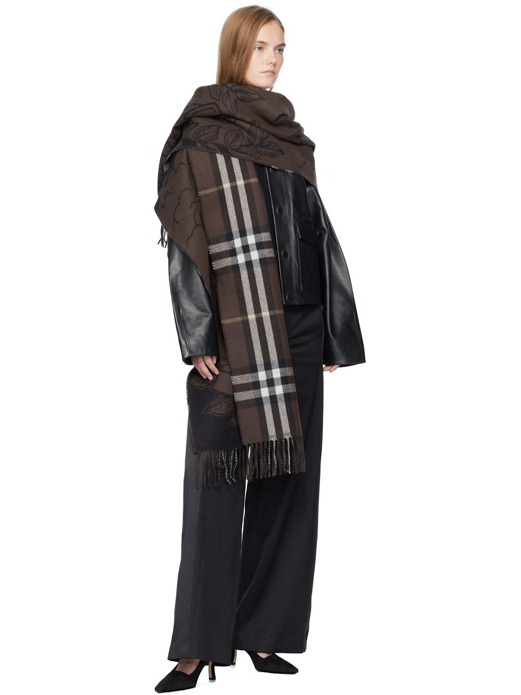 Brown Wide Reversible Stormy Knight Scarf - 3