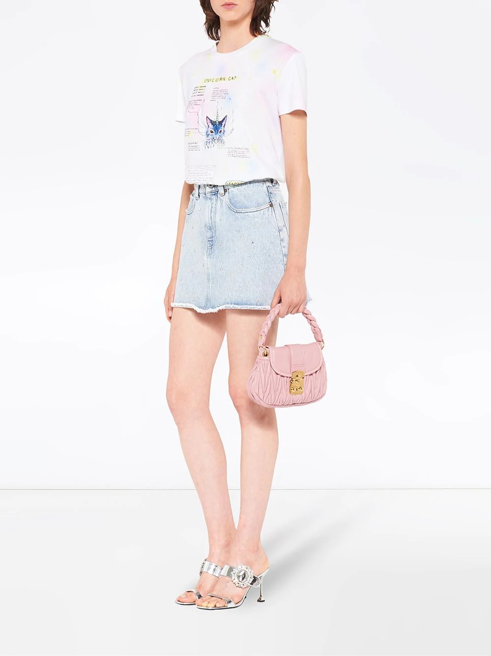 Iconic crystal-embellished denim skirt - 2