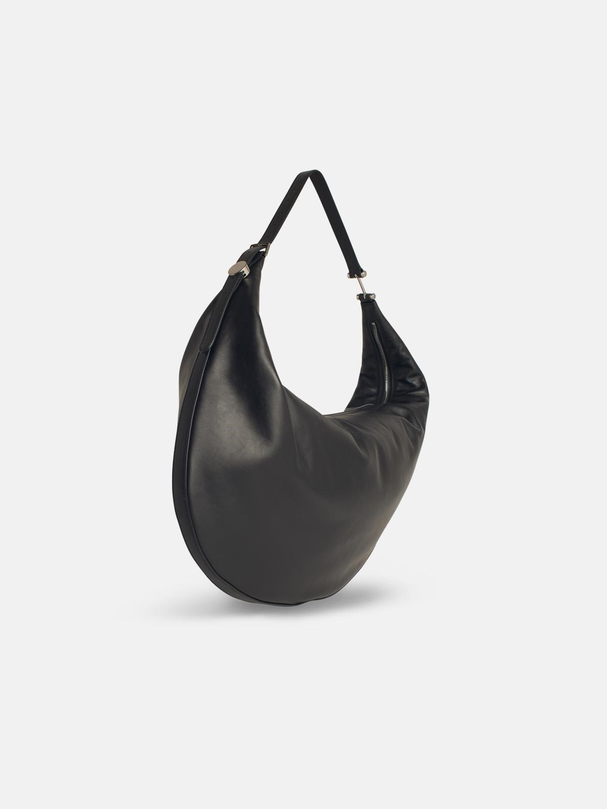 'DOT' MEDIUM HOBO BAG IN BLACK LEATHER - 2