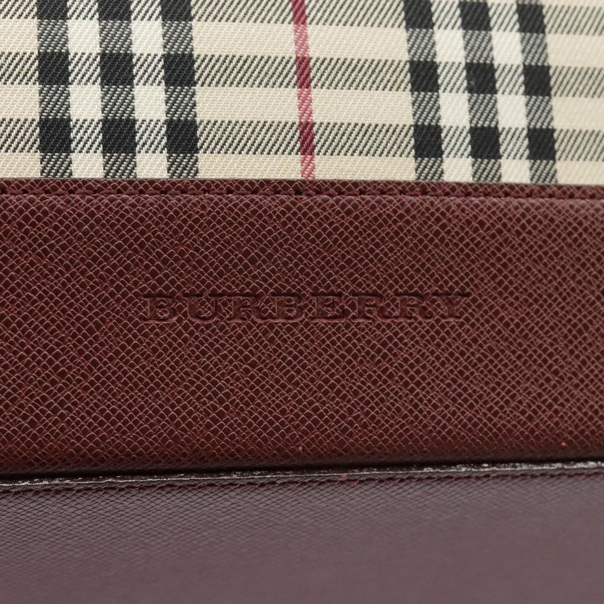 Burberry Nova Check Tote Bag Canvas Beige Red - 14