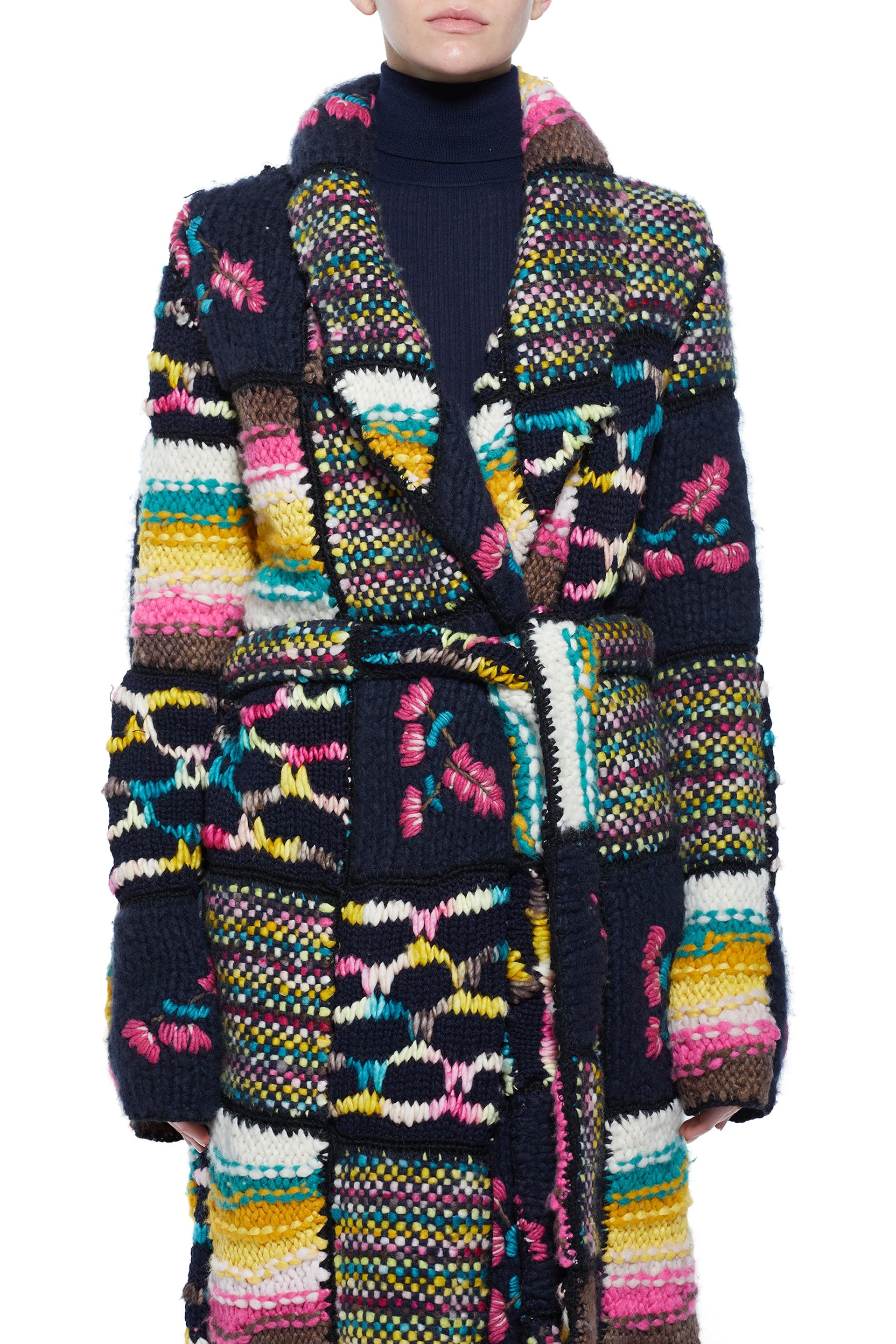 Greta Patchwork Coat in Welfat Cashmere - 5