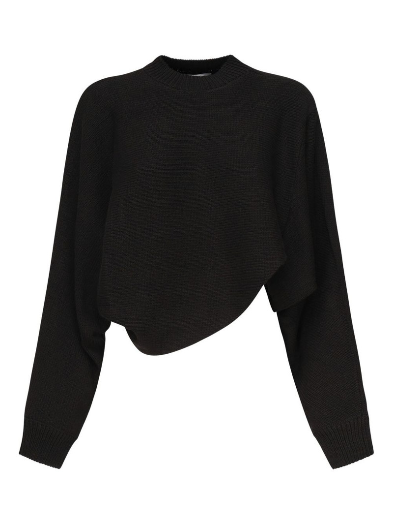asymmetric-hem knit sweater 1