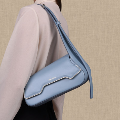 Santoni Light blue leather ThePluto bag outlook