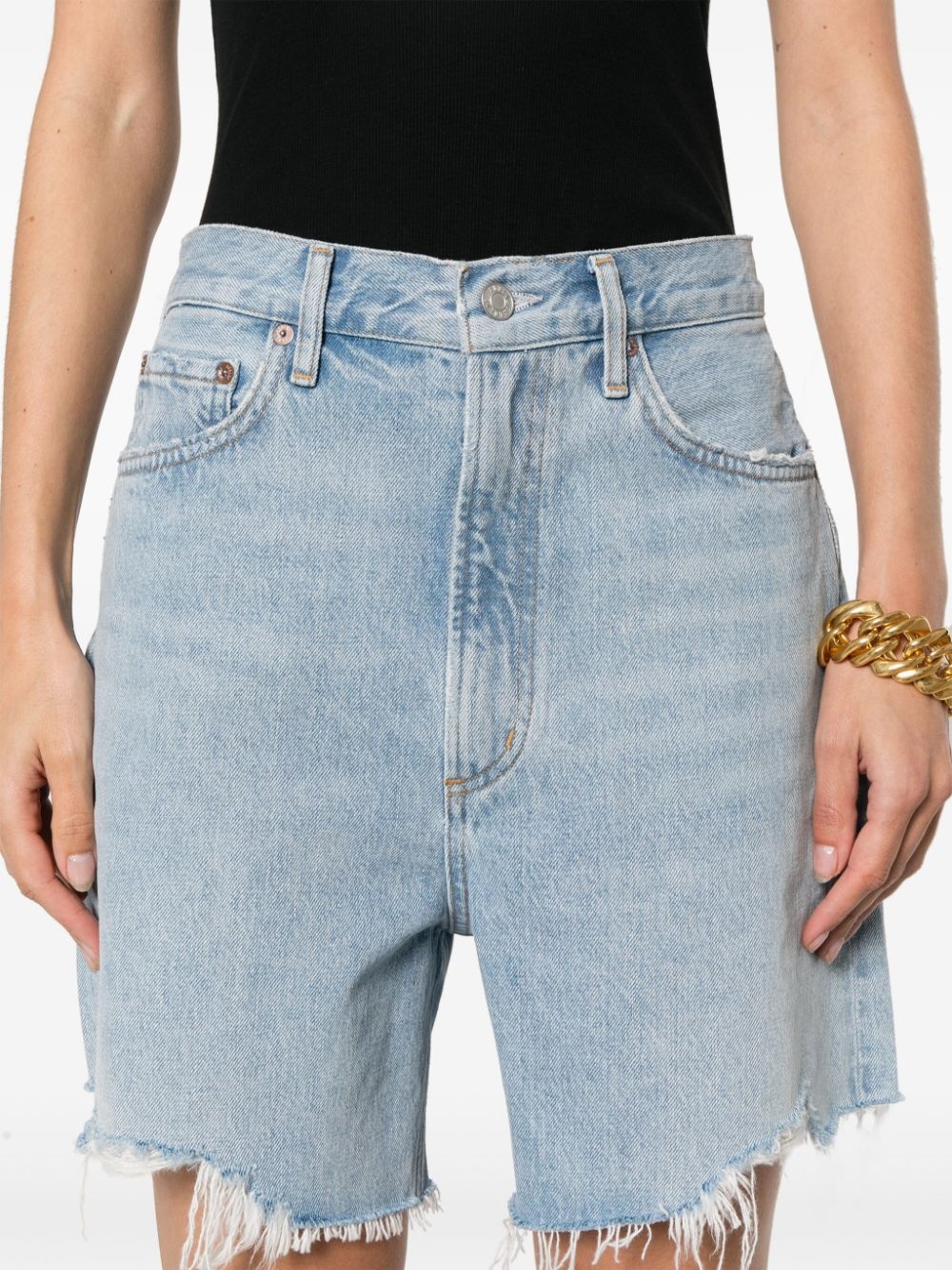 Stella distressed denim shorts - 5