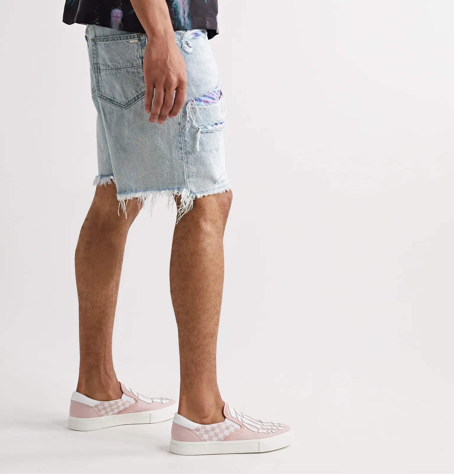 Thrasher Panelled Distressed Denim Shorts - 9