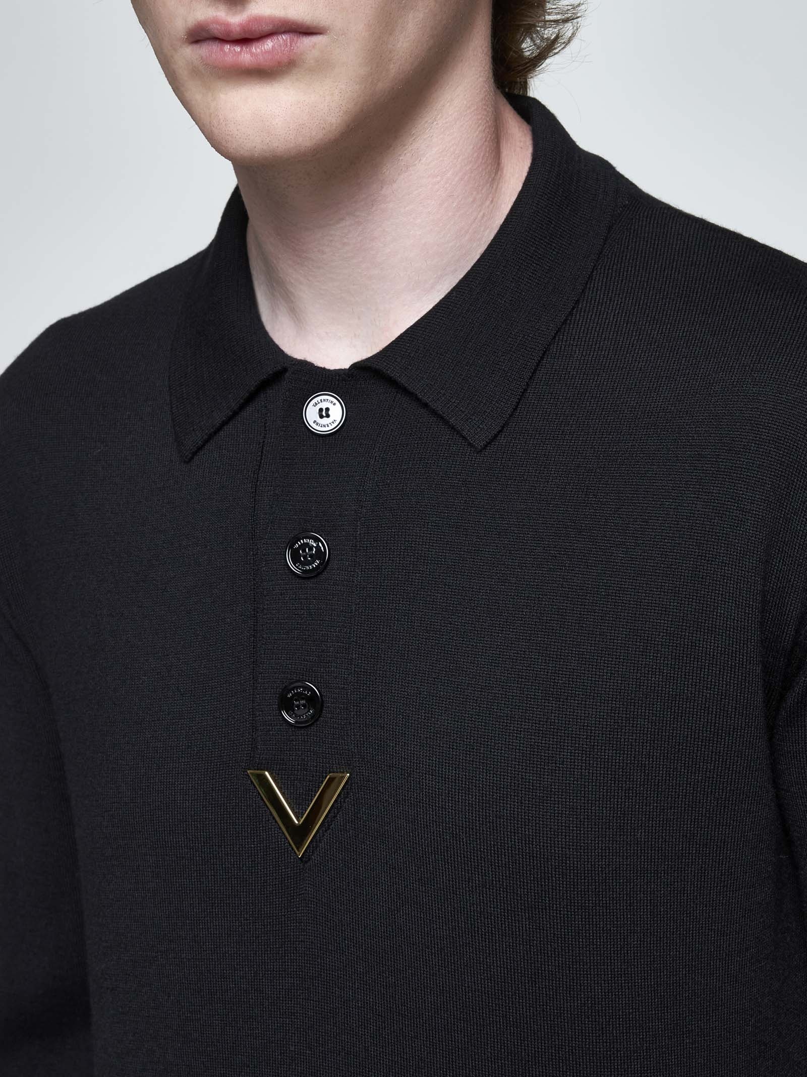 Valentino wool and cashmere polo shirt - 5