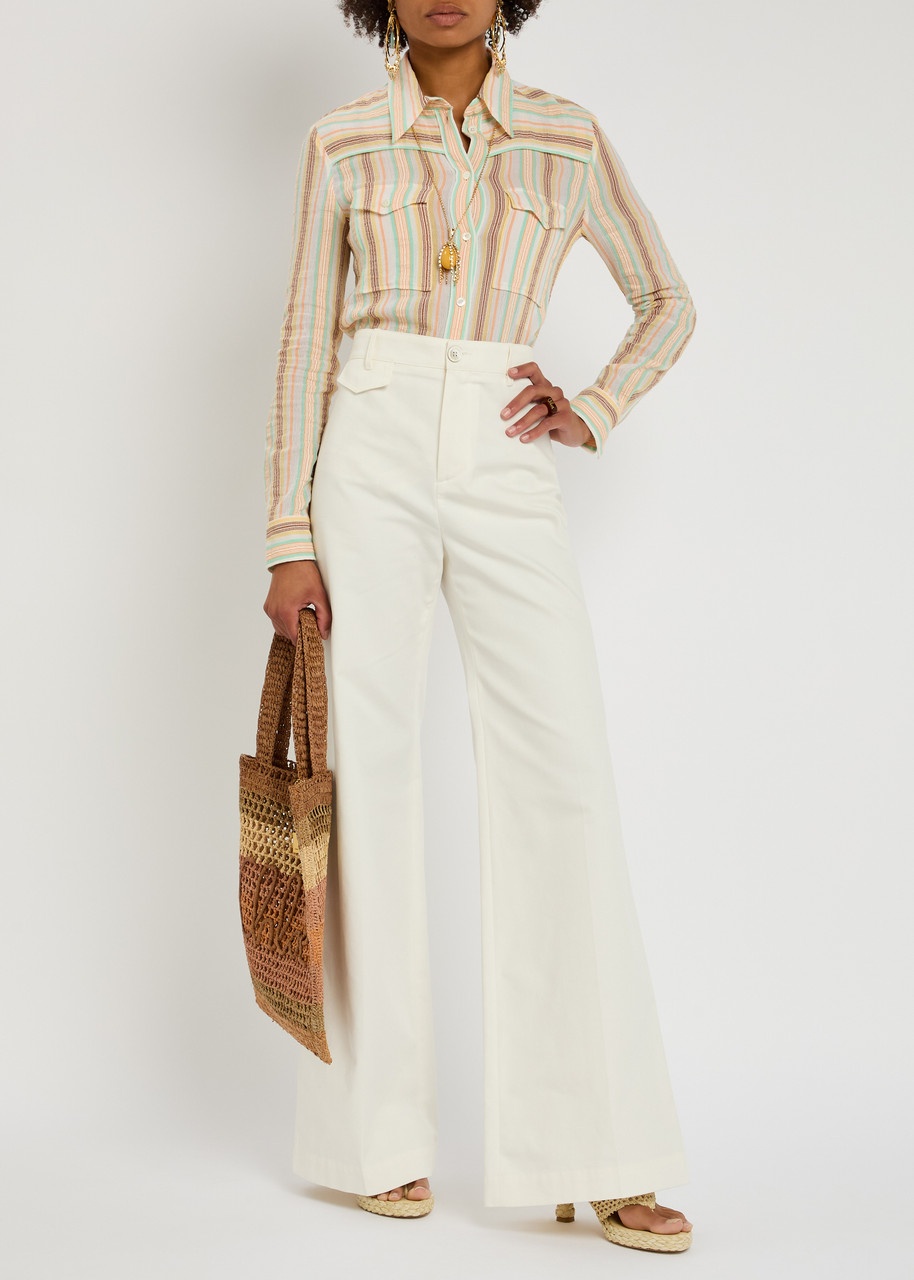 Chloe Striped-jacquard Cotton Shirt - 4