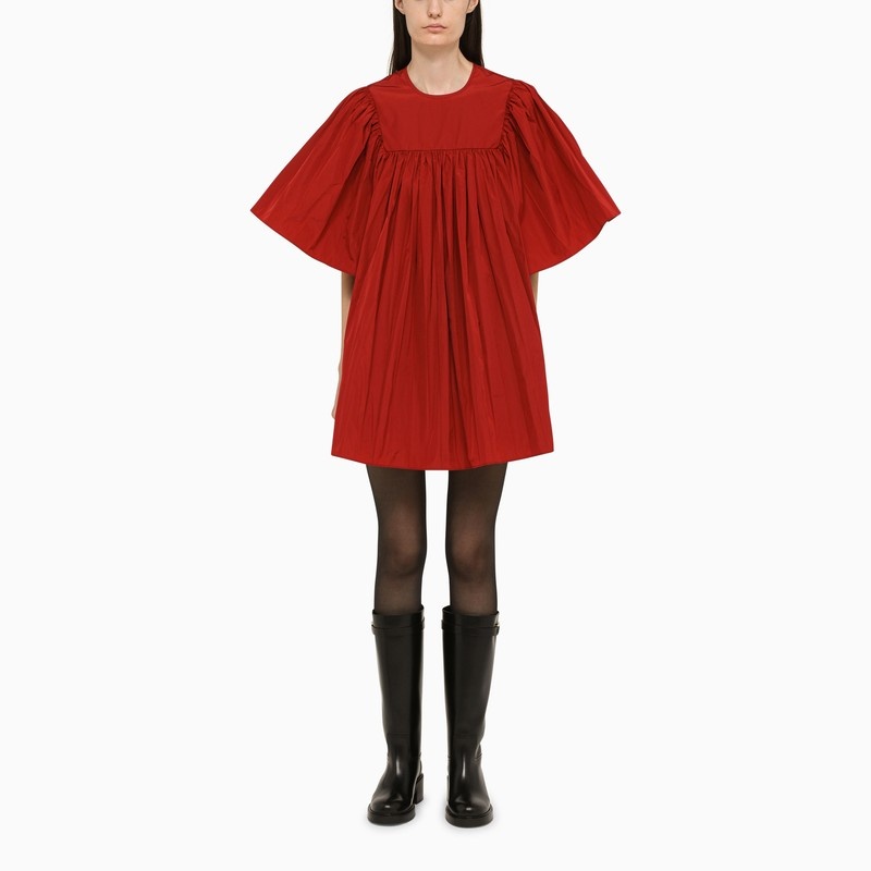 Short red taffeta dress - 1