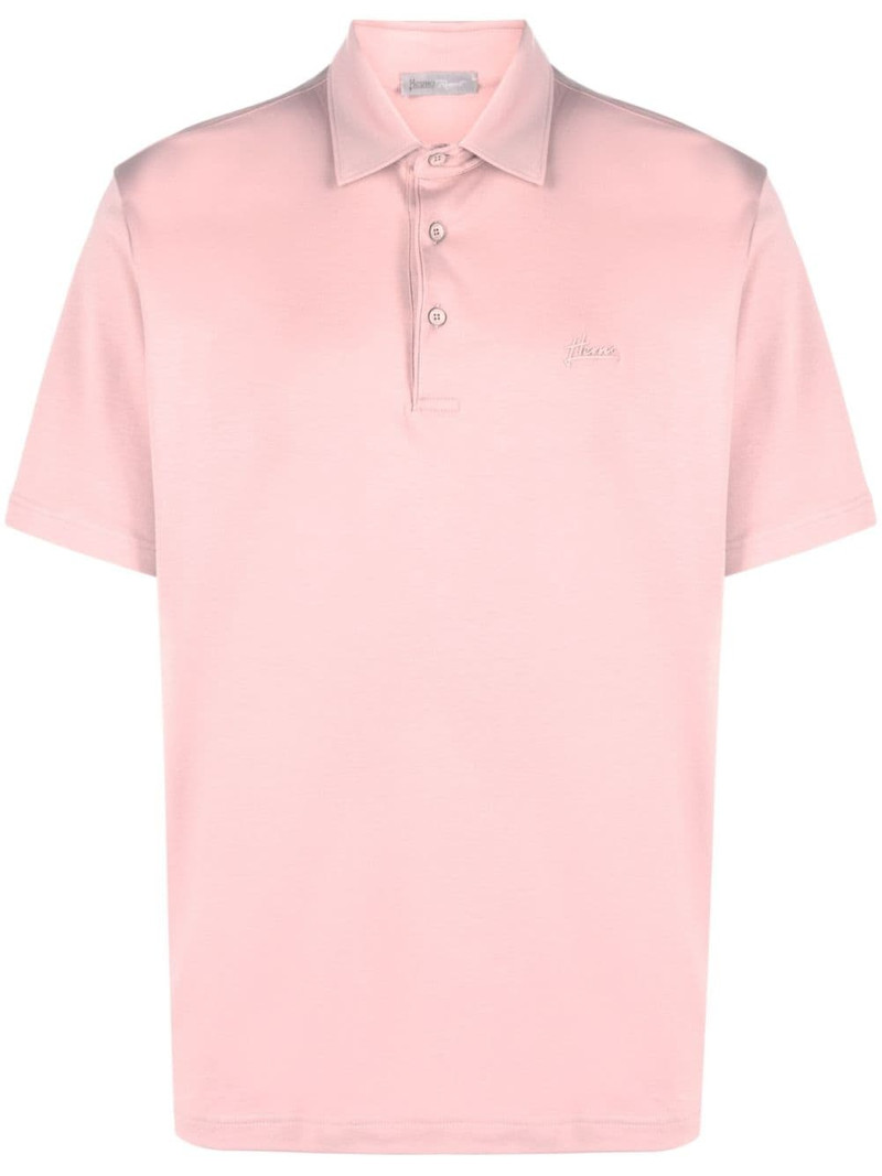 logo-embroidered cotton polo shirt 1