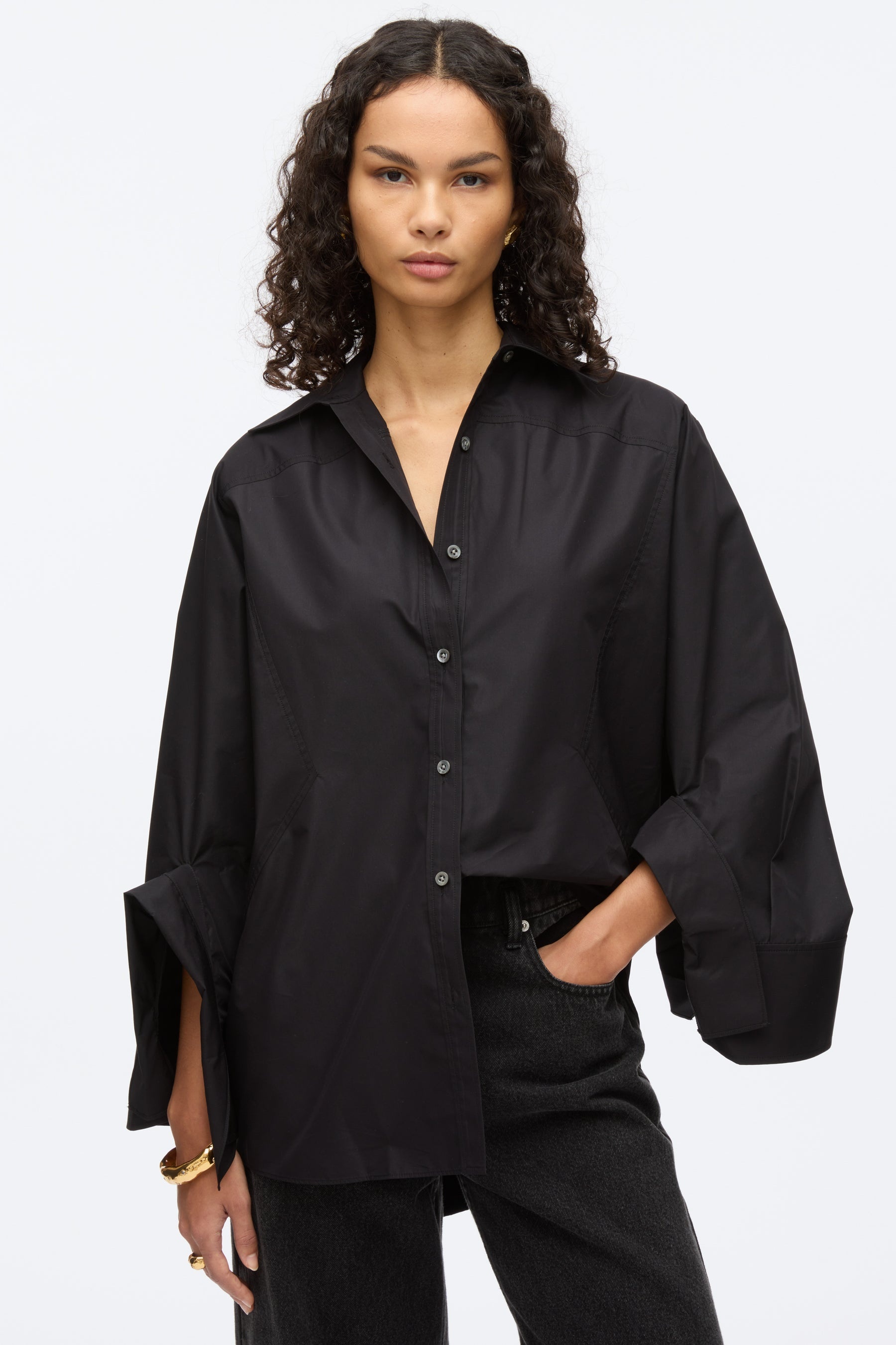 Oversize Shirt with Cascade Cuff - 5