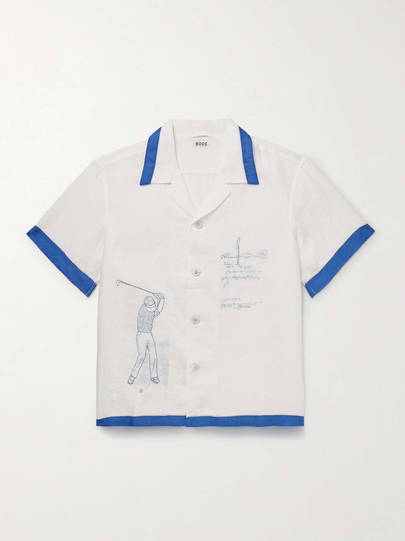 Club Champion Camp-Collar Embroidered Linen Shirt - 1