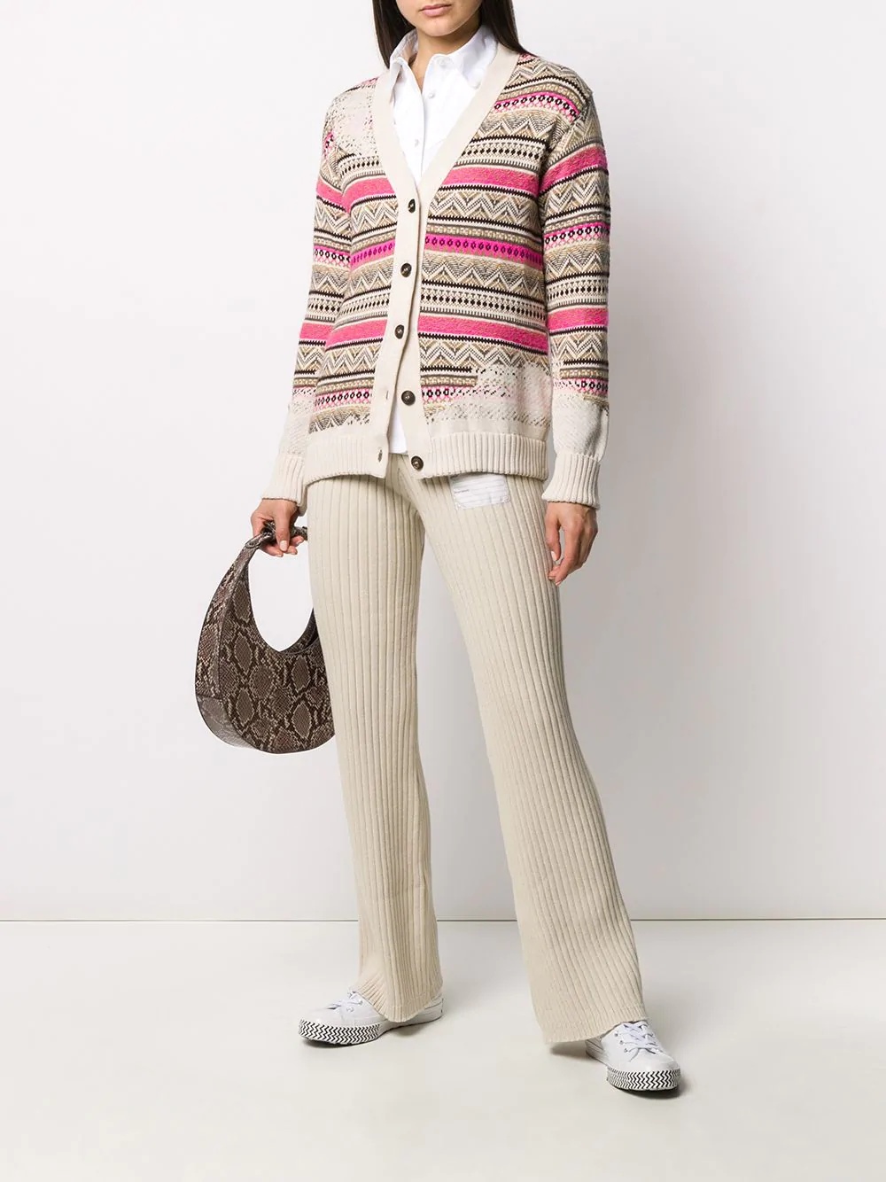 jacquard knit cardigan - 2