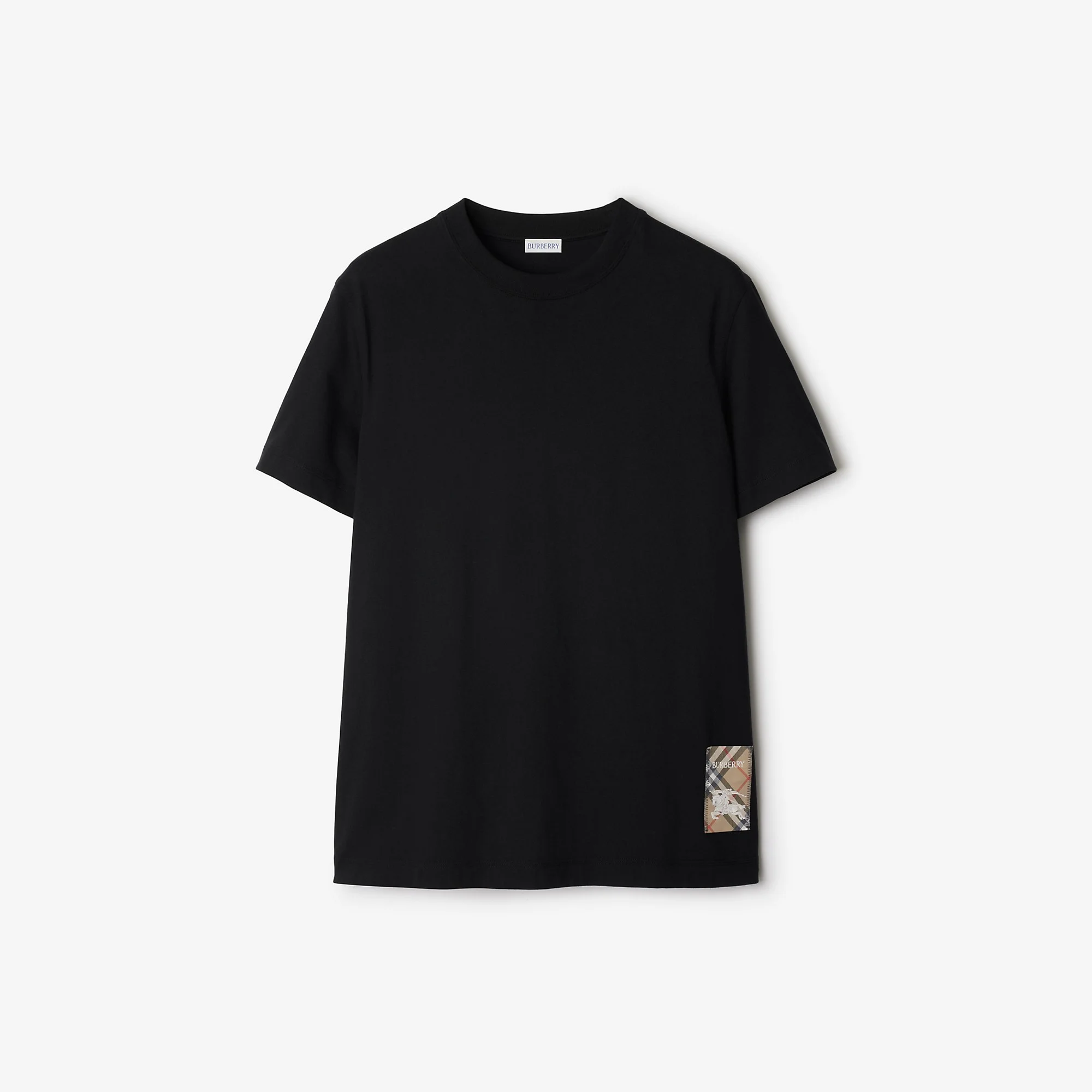 Check Label Cotton T-shirt - 1