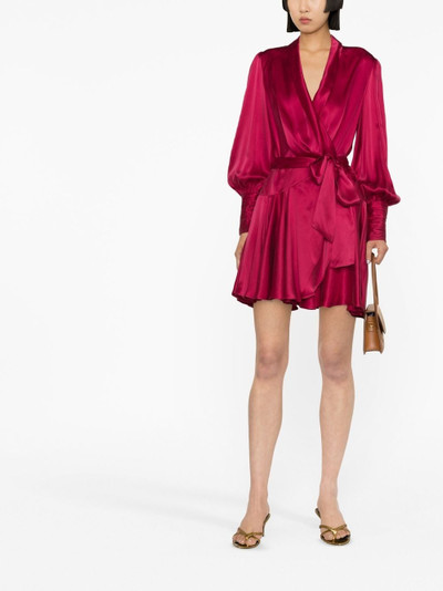 Zimmermann silk wrap mini dress outlook