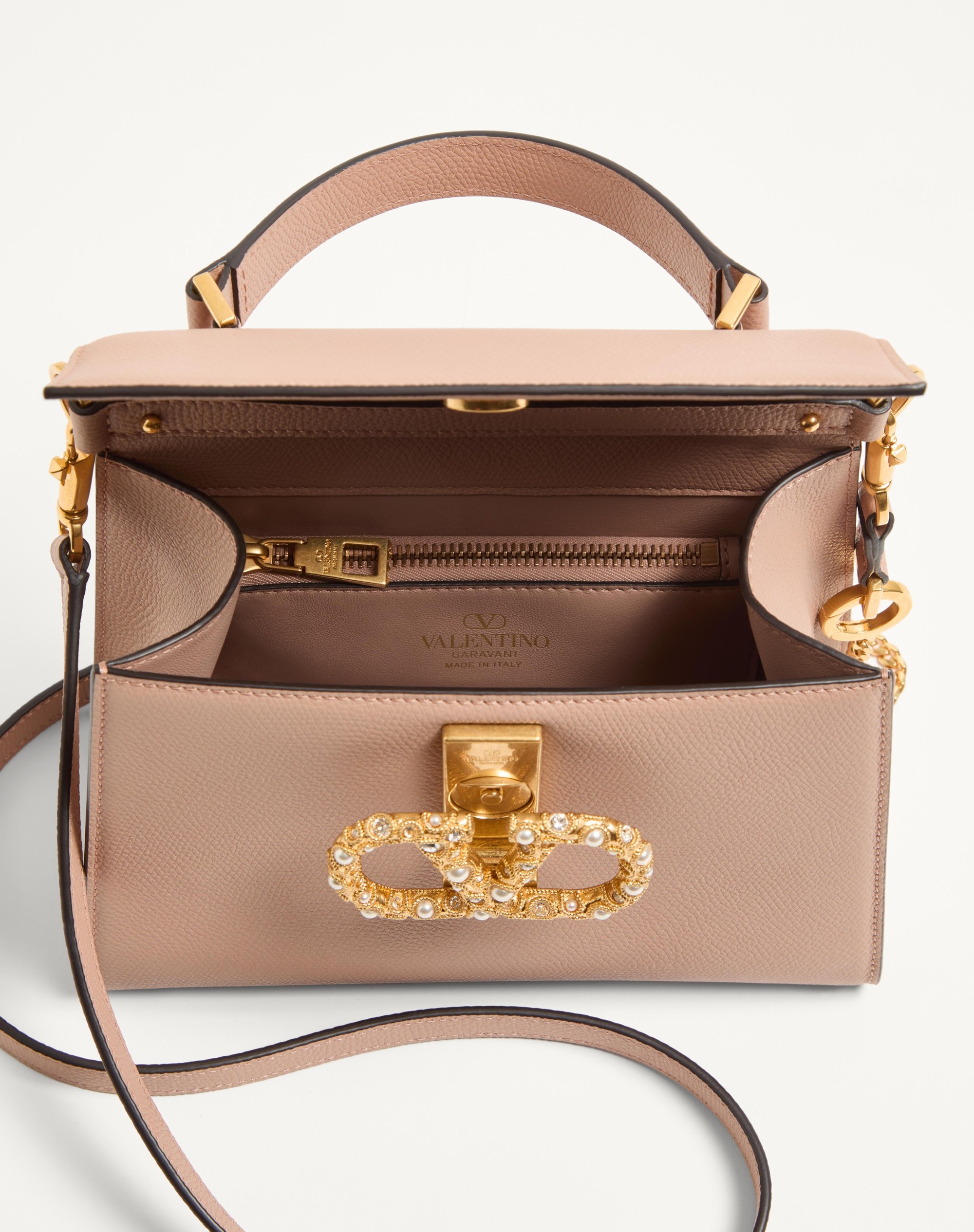 VALENTINO GARAVANI VSLING SMALL HANDBAG IN GRAINY CALFSKIN WITH JEWEL LOGO - 6