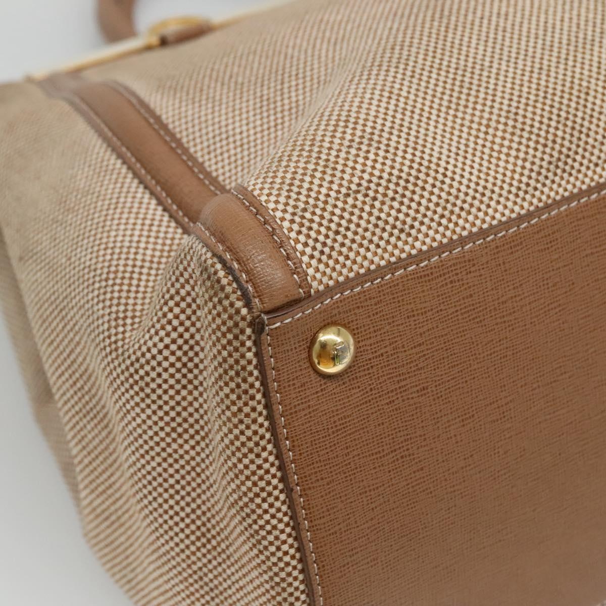 FENDI To Joule Hand Bag Canvas Gold Beige - 15