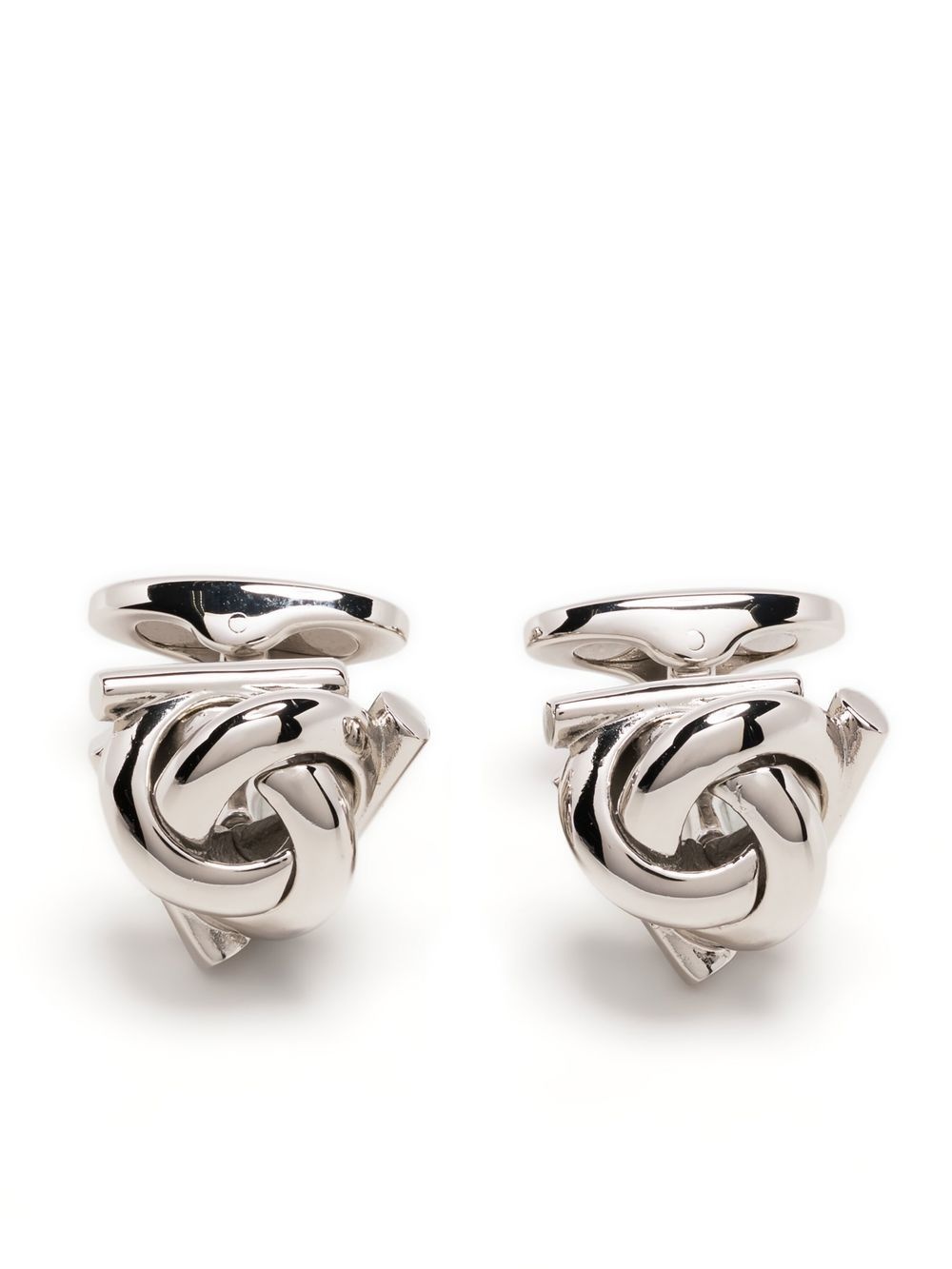 knot-detail silver-tone cufflinks - 1