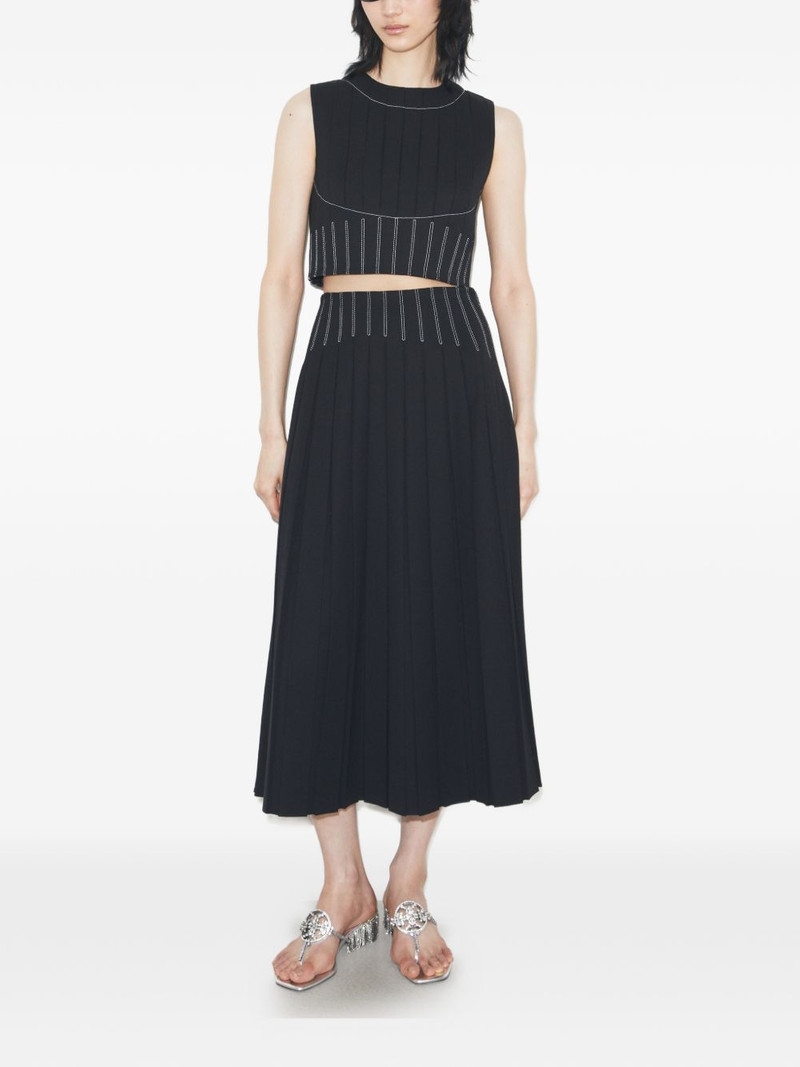 TORY BURCH wool twill pleated top outlook