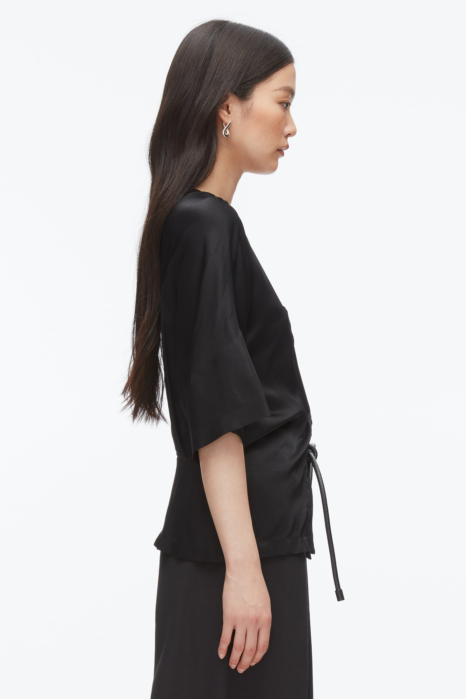 Short Sleeve Top with Button Placket - 4