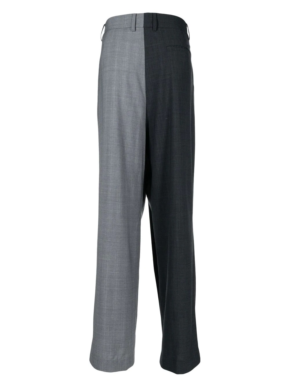 two-tone checked trousers - 2