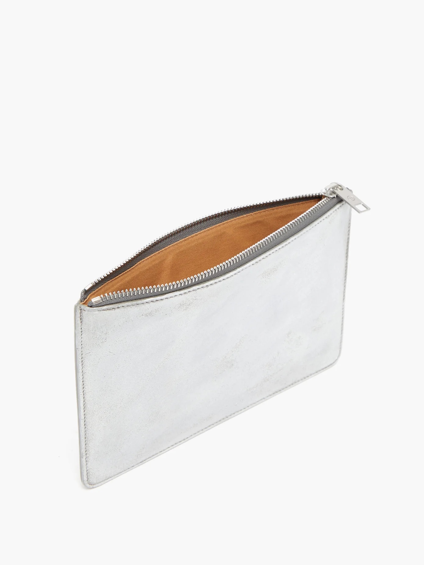 Bianchetto-painted faux-leather pouch - 5