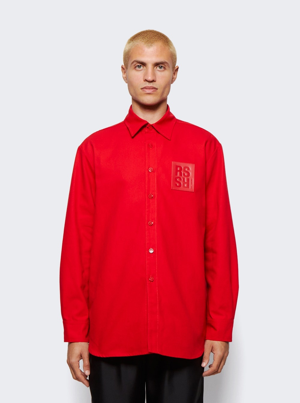 Straight Fit Denim Shirt Red - 3