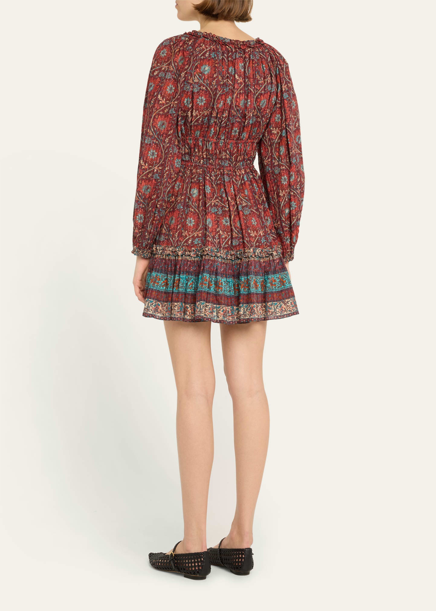 Val Printed Long-Sleeve Mini Dress - 3